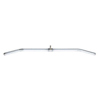 Chrome steel bullhorn handlebar with central clamp for road bikes.