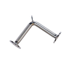 Stainless steel gym cable attachment with knurled handles for enhanced grip.