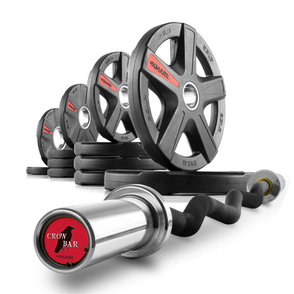XMARK Texas Star Olympic Weight Plates and Curl Barbell Sets