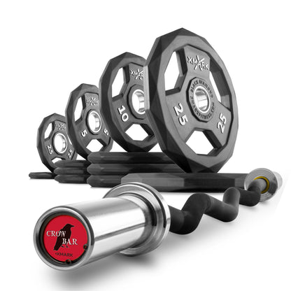 XMARK Black Diamond® Olympic Weight Plates and Curl Barbell Sets