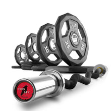 XMARK Black Diamond® Olympic Weight Plates and Curl Barbell Sets