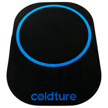 Coldture Dry Mat featuring a black surface with a blue circular design and the Coldture logo at the bottom.