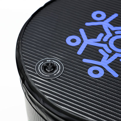 Top view of the Coldture Ultra Barrel Light showcasing its black textured surface and blue logo design.