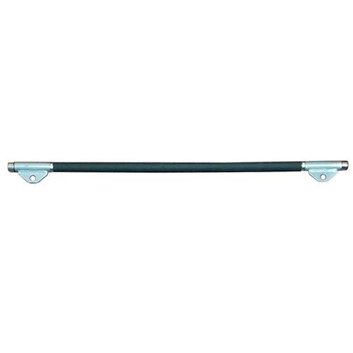 Long black metal attachment bar with silver mounting brackets at each end.