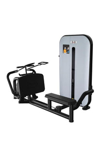 Impulse IT9530 row machine with sleek black and silver design for effective back workouts.