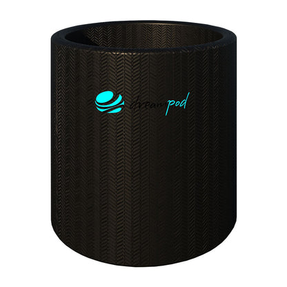 Dreampod Cold Plunge Barrel Flex, a sleek black cold plunge barrel designed for relaxation and recovery.