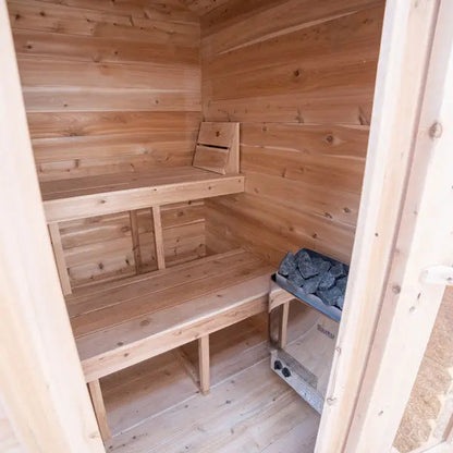 Dundalk Leisurecraft Canadian Timber 2-3 Person Granby Outdoor Traditional Cabin Sauna CTC66W
