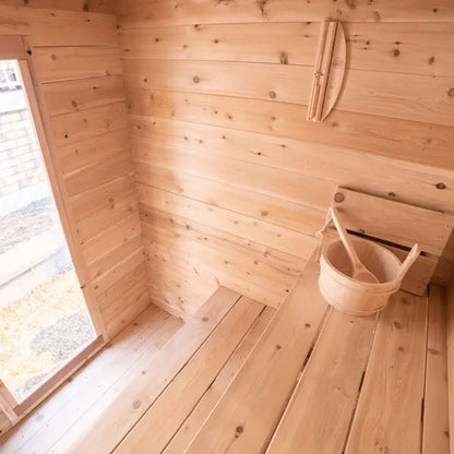 Dundalk Leisurecraft Canadian Timber 2-3 Person Granby Outdoor Traditional Cabin Sauna CTC66W