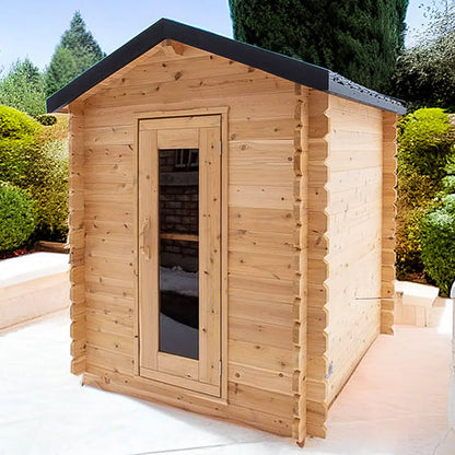 Dundalk Leisurecraft Canadian Timber 2-3 Person Granby Outdoor Traditional Cabin Sauna CTC66W