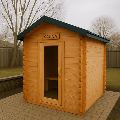 Dundalk Leisurecraft Canadian Timber 2-3 Person Granby Outdoor Traditional Cabin Sauna CTC66W