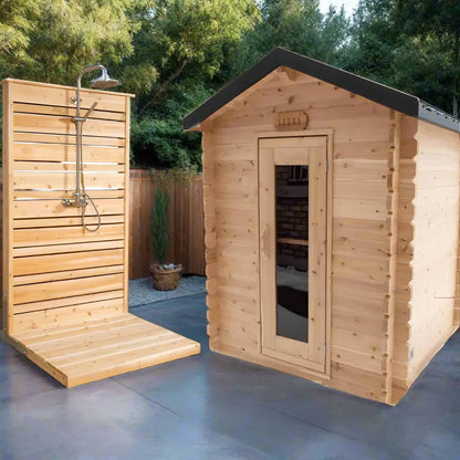 Dundalk Leisurecraft Canadian Timber 2-3 Person Granby Outdoor Traditional Cabin Sauna CTC66W