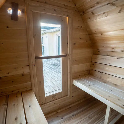 Dundalk Leisurecraft Canadian Timber 2-4 Person Outdoor Traditional MiniPOD Sauna CTC77MW