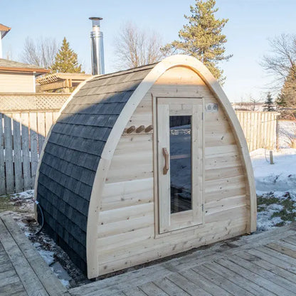 Dundalk Leisurecraft Canadian Timber 2-4 Person Outdoor Traditional MiniPOD Sauna CTC77MW
