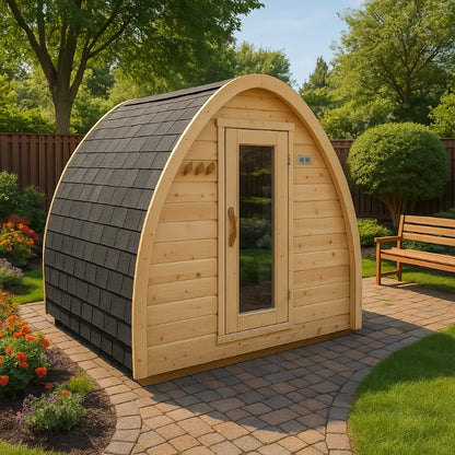 Dundalk Leisurecraft Canadian Timber 2-4 Person Outdoor Traditional MiniPOD Sauna CTC77MW