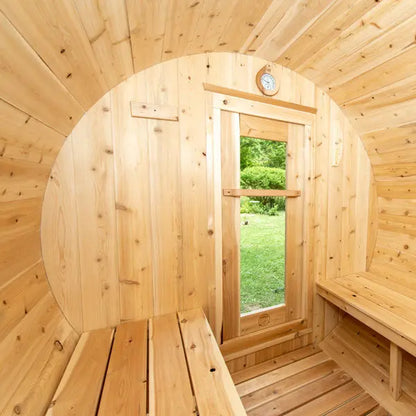 Dundalk Leisurecraft Canadian Timber 4 Person Harmony Outdoor Traditional Barrel Sauna CTC22W