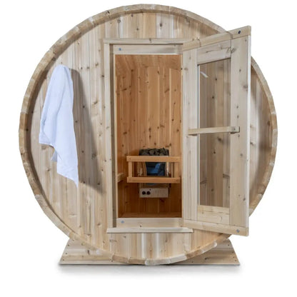 Dundalk Leisurecraft Canadian Timber 4 Person Harmony Outdoor Traditional Barrel Sauna CTC22W