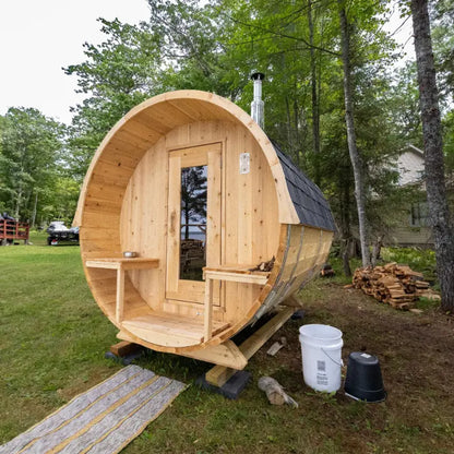 Dundalk Leisurecraft Canadian Timber 4 Person Serenity Outdoor Traditional Barrel Sauna CTC2245W
