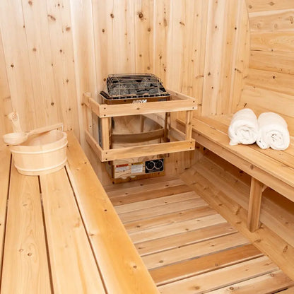 Dundalk Leisurecraft Canadian Timber 4 Person Serenity Outdoor Traditional Barrel Sauna CTC2245W