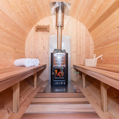 Dundalk Leisurecraft Canadian Timber 4 Person Serenity Outdoor Traditional Barrel Sauna CTC2245W