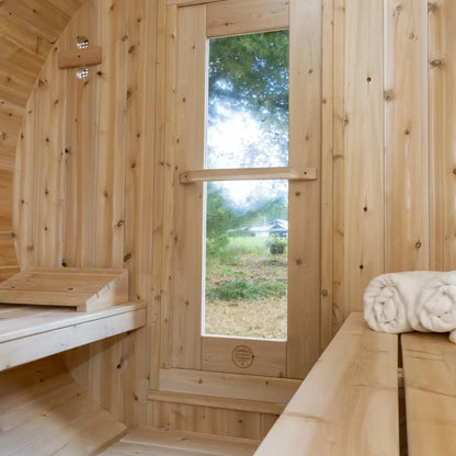 Dundalk Leisurecraft Canadian Timber 4 Person Serenity Outdoor Traditional Barrel Sauna CTC2245W