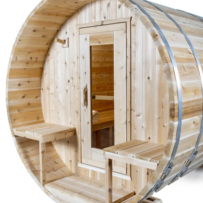 Dundalk Leisurecraft Canadian Timber 4 Person Serenity Outdoor Traditional Barrel Sauna CTC2245W