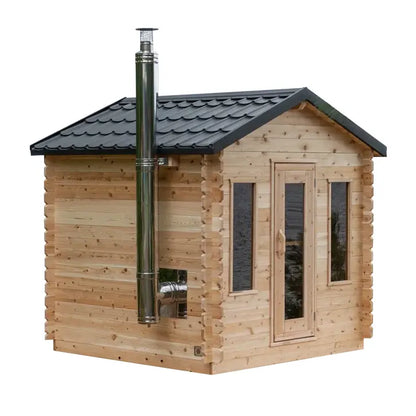 Dundalk Leisurecraft Canadian Timber 6 Person Georgian Outdoor Traditional Cabin Sauna CTC88W