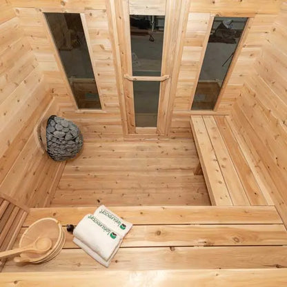 Dundalk Leisurecraft Canadian Timber 6 Person Georgian Outdoor Traditional Cabin Sauna CTC88W