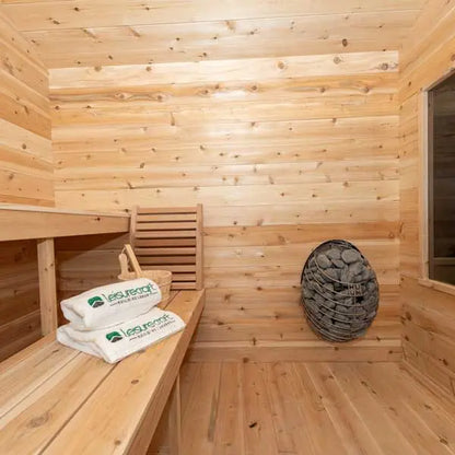 Dundalk Leisurecraft Canadian Timber 6 Person Georgian Outdoor Traditional Cabin Sauna CTC88W