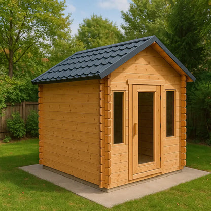 Dundalk Leisurecraft Canadian Timber 6 Person Georgian Outdoor Traditional Cabin Sauna CTC88W