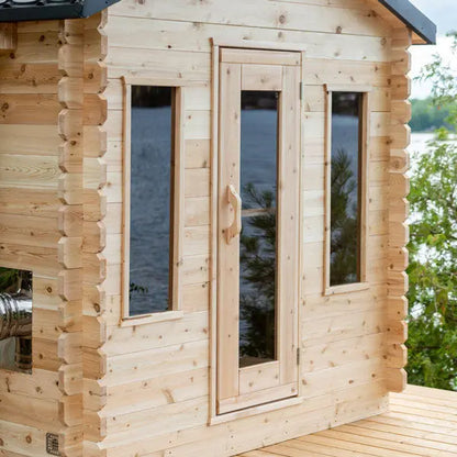 Dundalk Leisurecraft Canadian Timber 6 Person Georgian Outdoor Traditional Cabin Sauna CTC88W