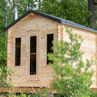Dundalk Leisurecraft Canadian Timber 6 Person Georgian Outdoor Traditional Cabin Sauna CTC88W