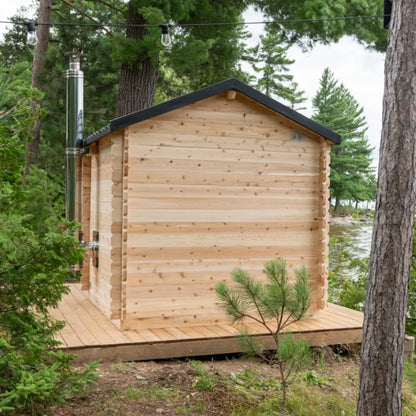 Dundalk Leisurecraft Canadian Timber 6 Person Georgian Outdoor Traditional Cabin Sauna CTC88W