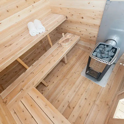 Dundalk Leisurecraft Canadian Timber 6 Person Georgian Outdoor Traditional Cabin Sauna CTC88W