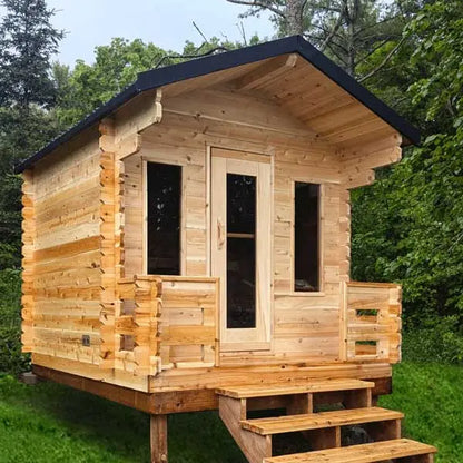 Dundalk Leisurecraft Canadian Timber 6 Person Georgian Outdoor Traditional Cabin Sauna CTC88W
