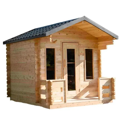 Dundalk Leisurecraft Canadian Timber 6 Person Georgian Outdoor Traditional Cabin Sauna CTC88W