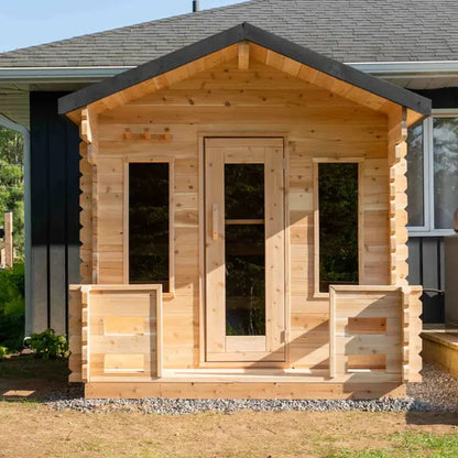 Dundalk Leisurecraft Canadian Timber 6 Person Georgian Outdoor Traditional Cabin Sauna CTC88W