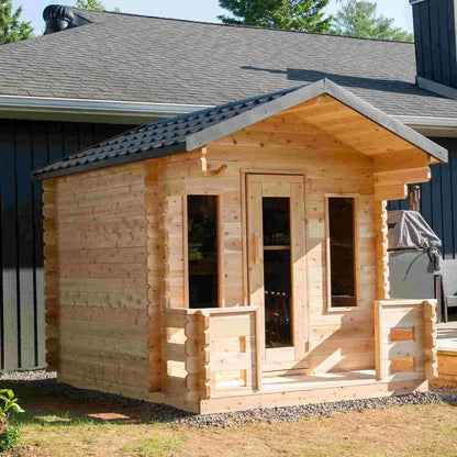 Dundalk Leisurecraft Canadian Timber 6 Person Georgian Outdoor Traditional Cabin Sauna CTC88W