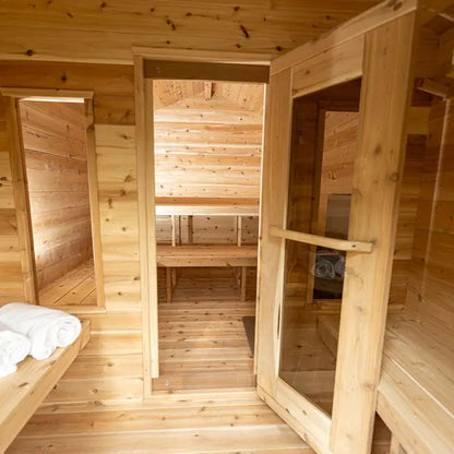 Dundalk Leisurecraft Canadian Timber 6 Person Georgian Outdoor Traditional Cabin Sauna CTC88W