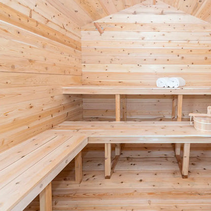 Dundalk Leisurecraft Canadian Timber 6 Person Georgian Outdoor Traditional Cabin Sauna CTC88W