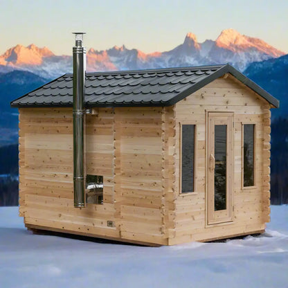 Dundalk Leisurecraft Canadian Timber 6 Person Georgian Outdoor Traditional Cabin Sauna CTC88W