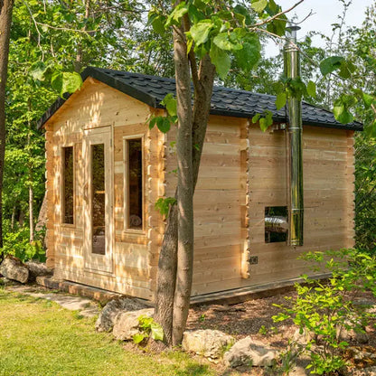 Dundalk Leisurecraft Canadian Timber 6 Person Georgian Outdoor Traditional Cabin Sauna CTC88W