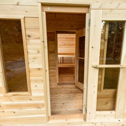 Dundalk Leisurecraft Canadian Timber 6 Person Georgian Outdoor Traditional Cabin Sauna CTC88W