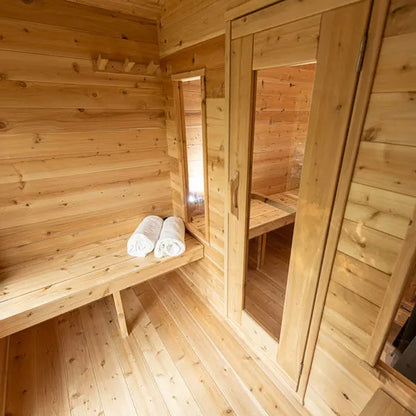Dundalk Leisurecraft Canadian Timber 6 Person Georgian Outdoor Traditional Cabin Sauna CTC88W