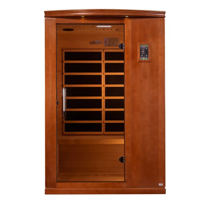 Dynamic Venice Limited Edition 2 Person Far Infrared Sauna with glass door on a white background