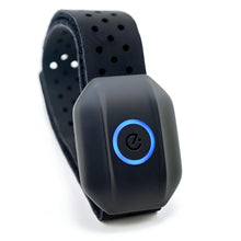 Echelon Beat Advanced Armband Heart Rate Monitor with a black strap and blue LED indicator.