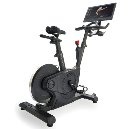 Echelon EX-7s Smart Connect Bike featuring a sleek design, adjustable seat, and a large display screen for interactive workouts.