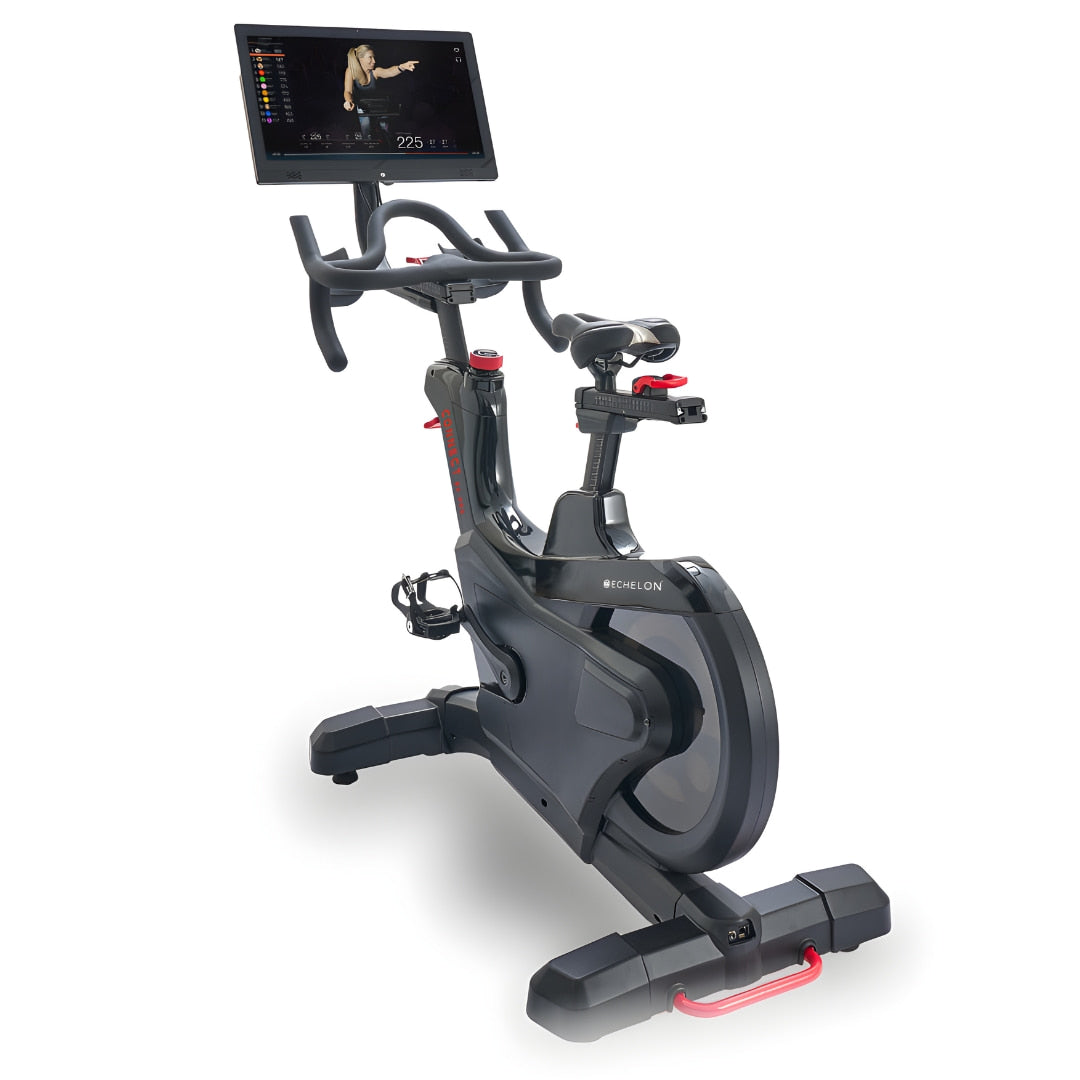 Echelon EX-PRO Smart Connect Bike featuring a sleek design and a large display screen for interactive workouts.