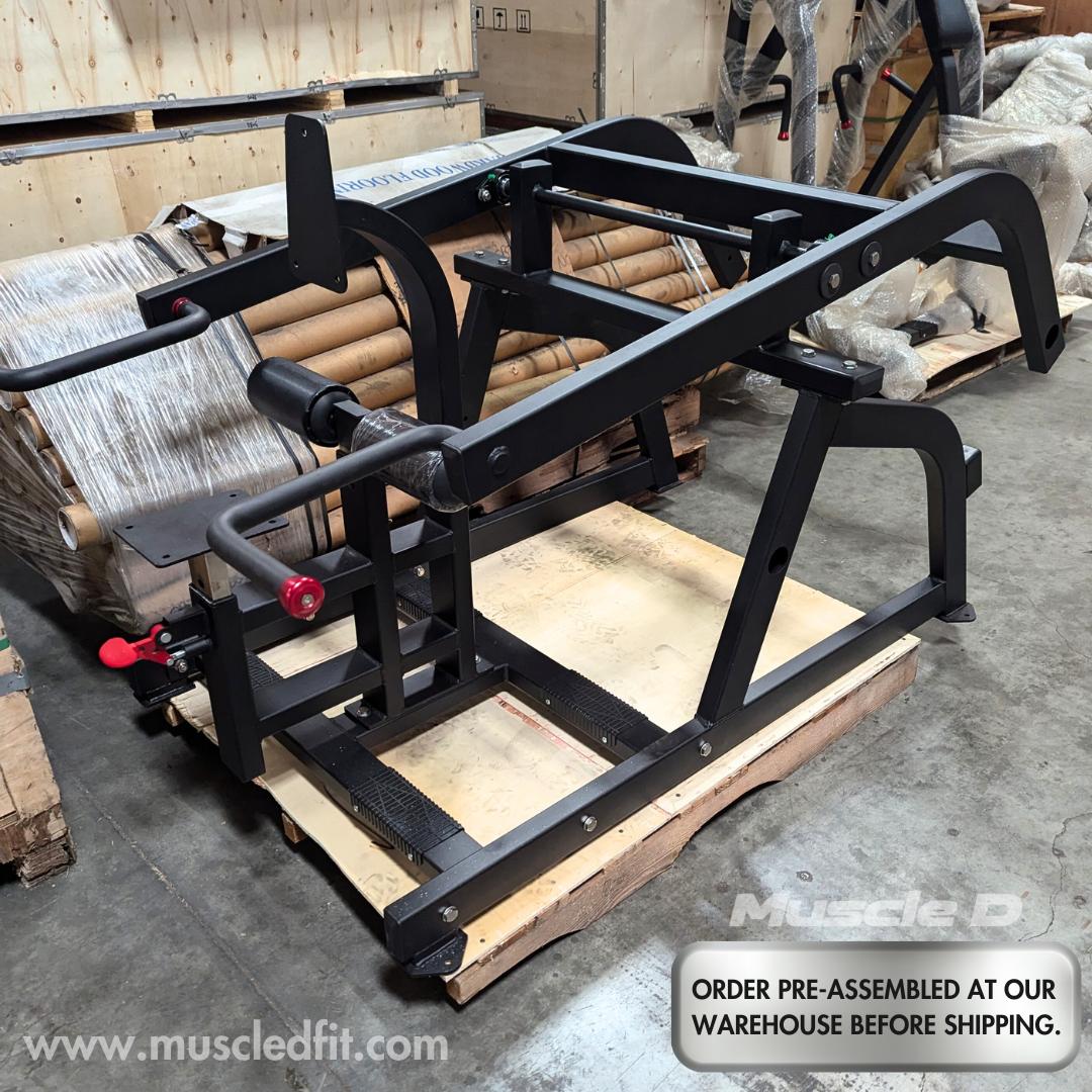 Excel Leverage seated dip machine frame in warehouse.