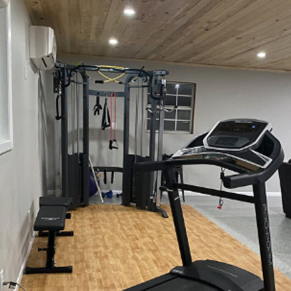 XMARK Functional Trainer Cable Machine with 200 lb Weight Stacks and Adjustable Weight Bench