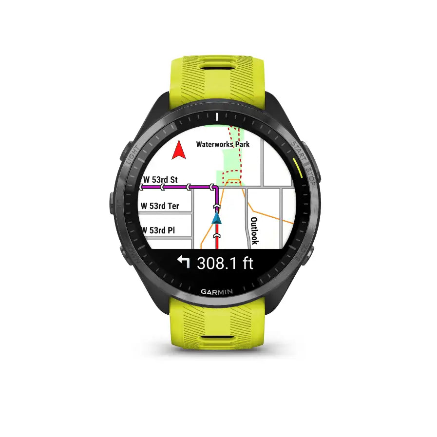 Garmin Forerunner 965 Carbon Gray – close shot of strap texture and lugs